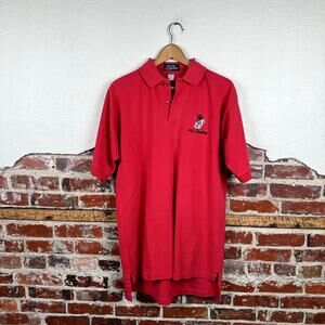 Vintage Georgia Bulldogs Shirt Size XL Red Short Sleeve Polo Alumni Embroidered